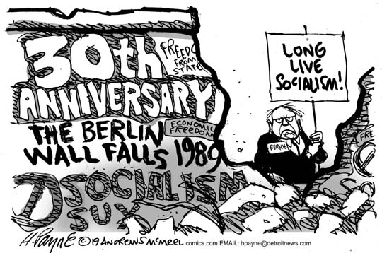 Henry Payne Cartoon 30th Anniversary Of The Berlin Wall